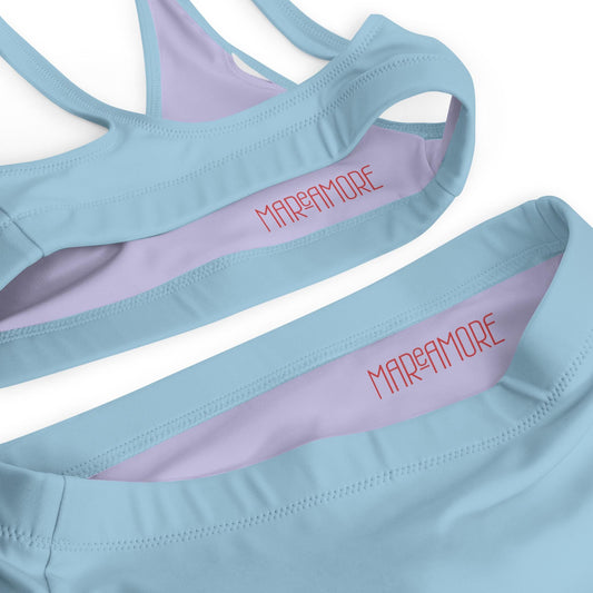Sky Blue High-Waisted Bikini Set