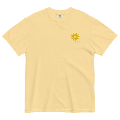 Mediterranean Art T-Shirt | Sun Embroidery | Butter Yellow