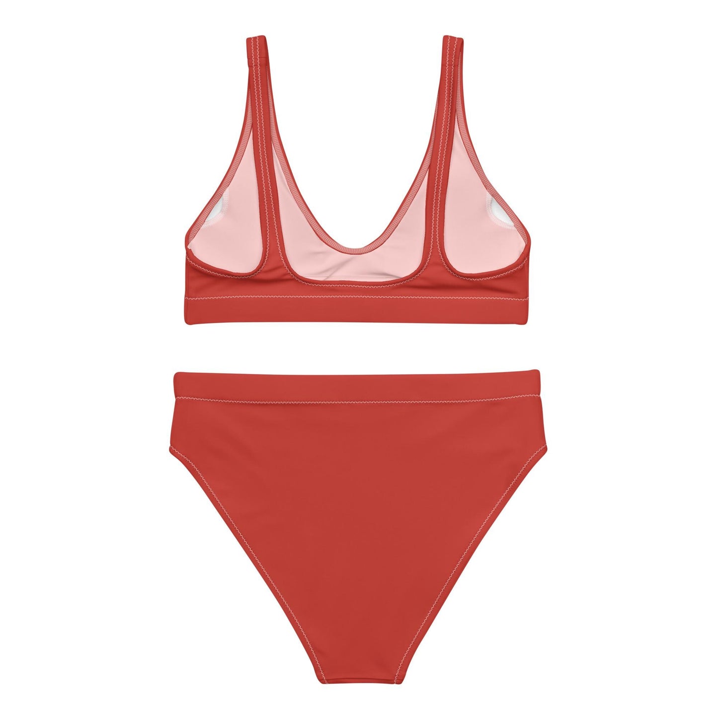 Strawberry Red High-Waisted Bikini Set