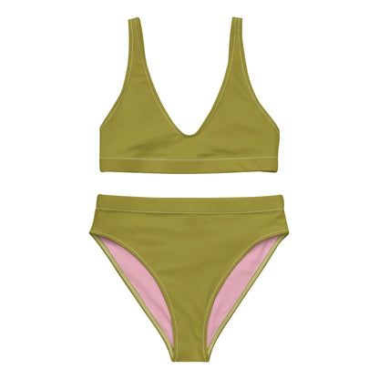 Olive Green High-Waisted Bikini Set