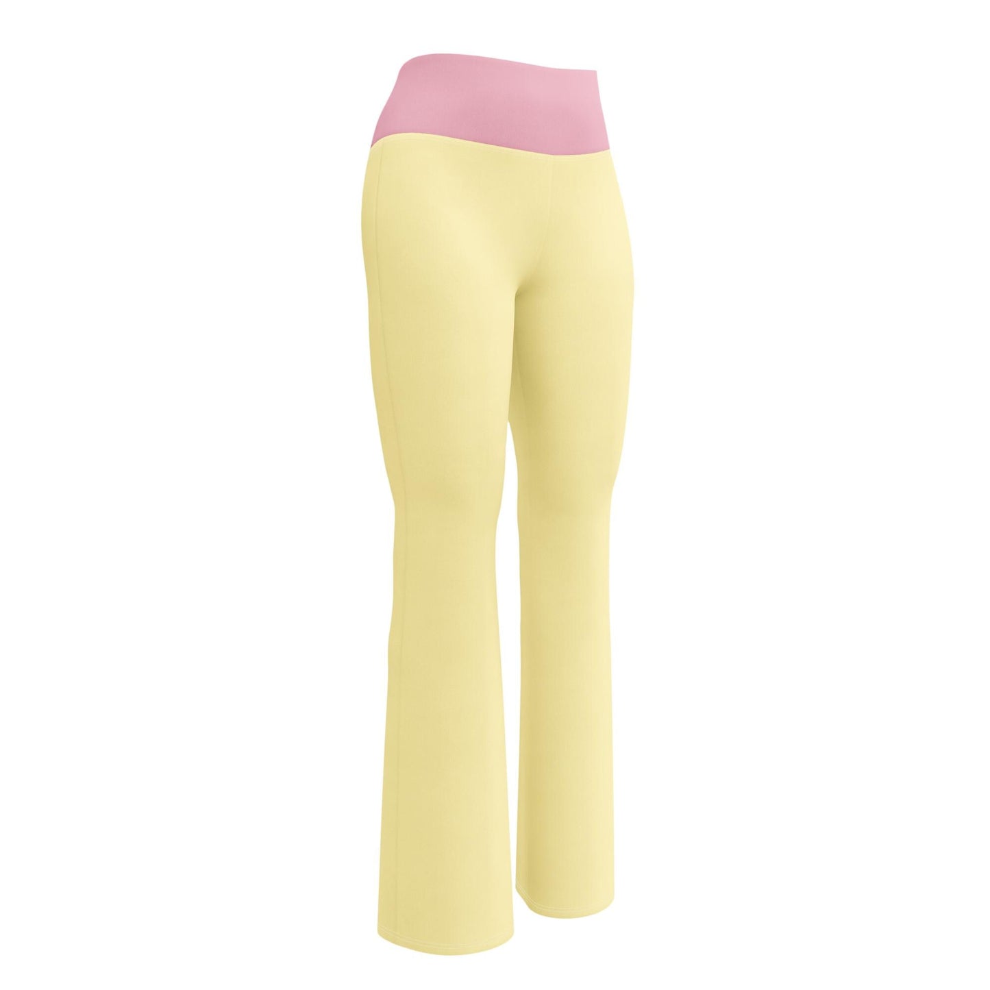 Light Yellow High-Waisted Flare Leggings | Yoga Pants