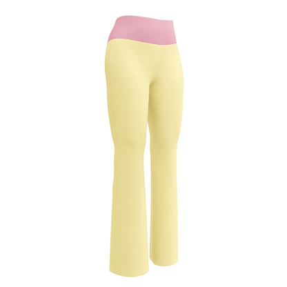 Light Yellow High-Waisted Flare Leggings | Yoga Pants