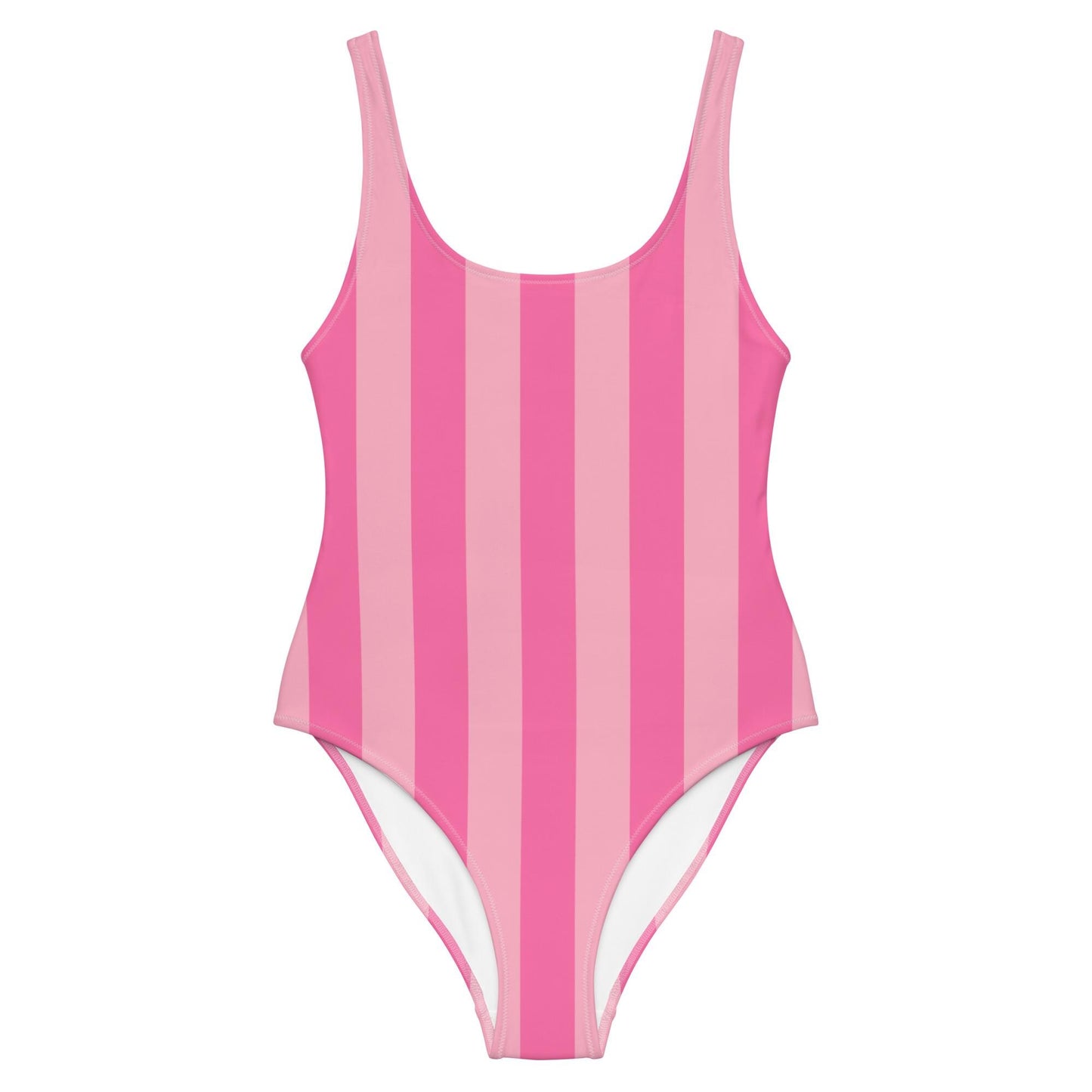 Fuchsia & Pink One-Piece Striped Swimsuit