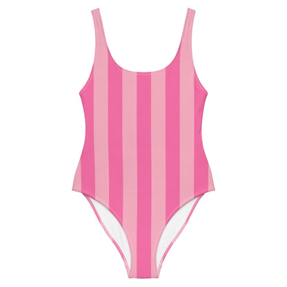 Fuchsia & Pink One-Piece Striped Swimsuit