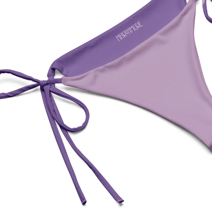 Violet & Green Bikini Set with Purple Spaghetti Straps