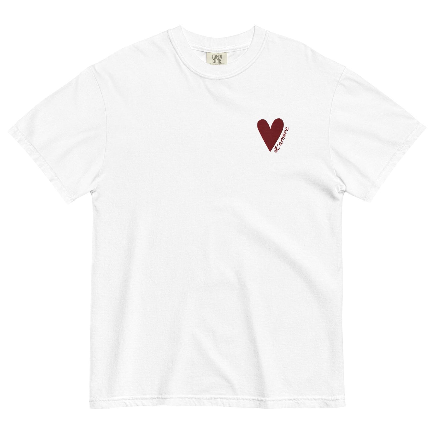 L'amore T-Shirt | Heart Embroidery | White