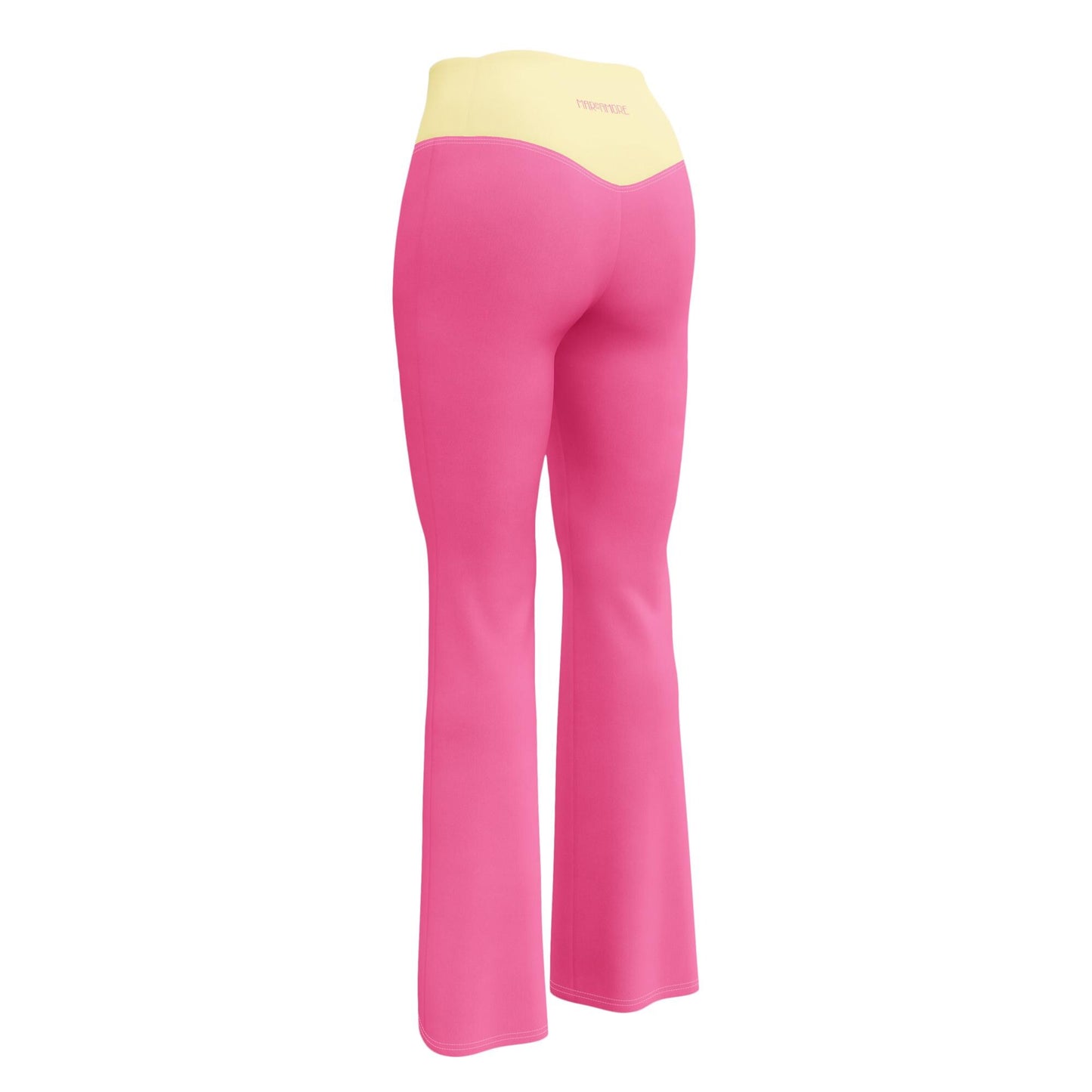 Fuchsia Pink High-Waisted Flare Leggings | Yoga Pants
