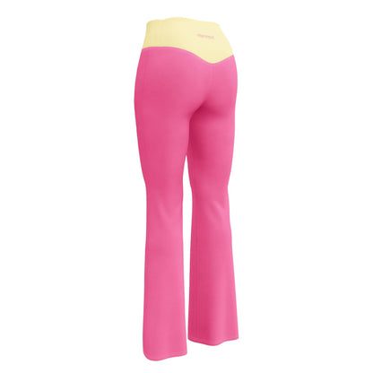 Fuchsia Pink High-Waisted Flare Leggings | Yoga Pants
