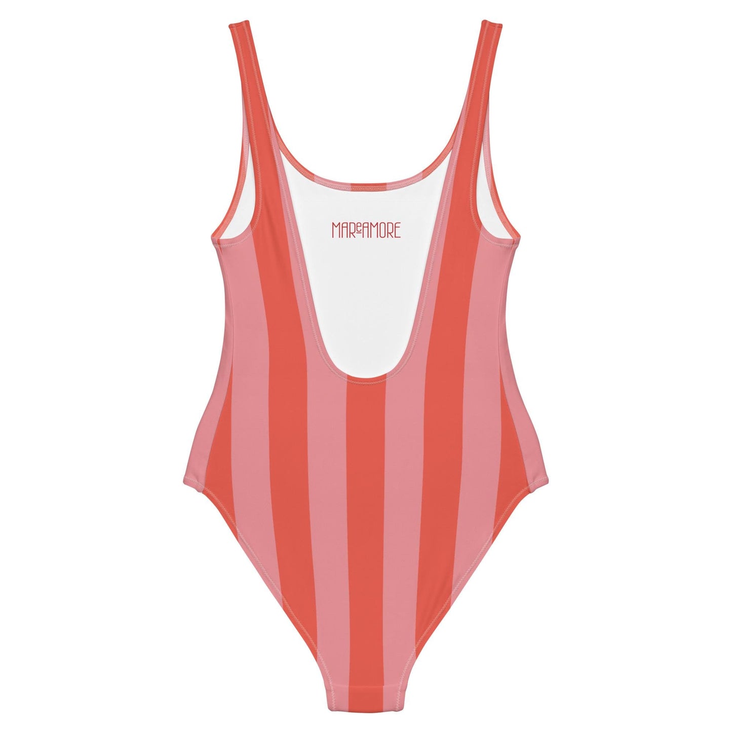 Peach & Pink Striped One-Piece Swimsuit