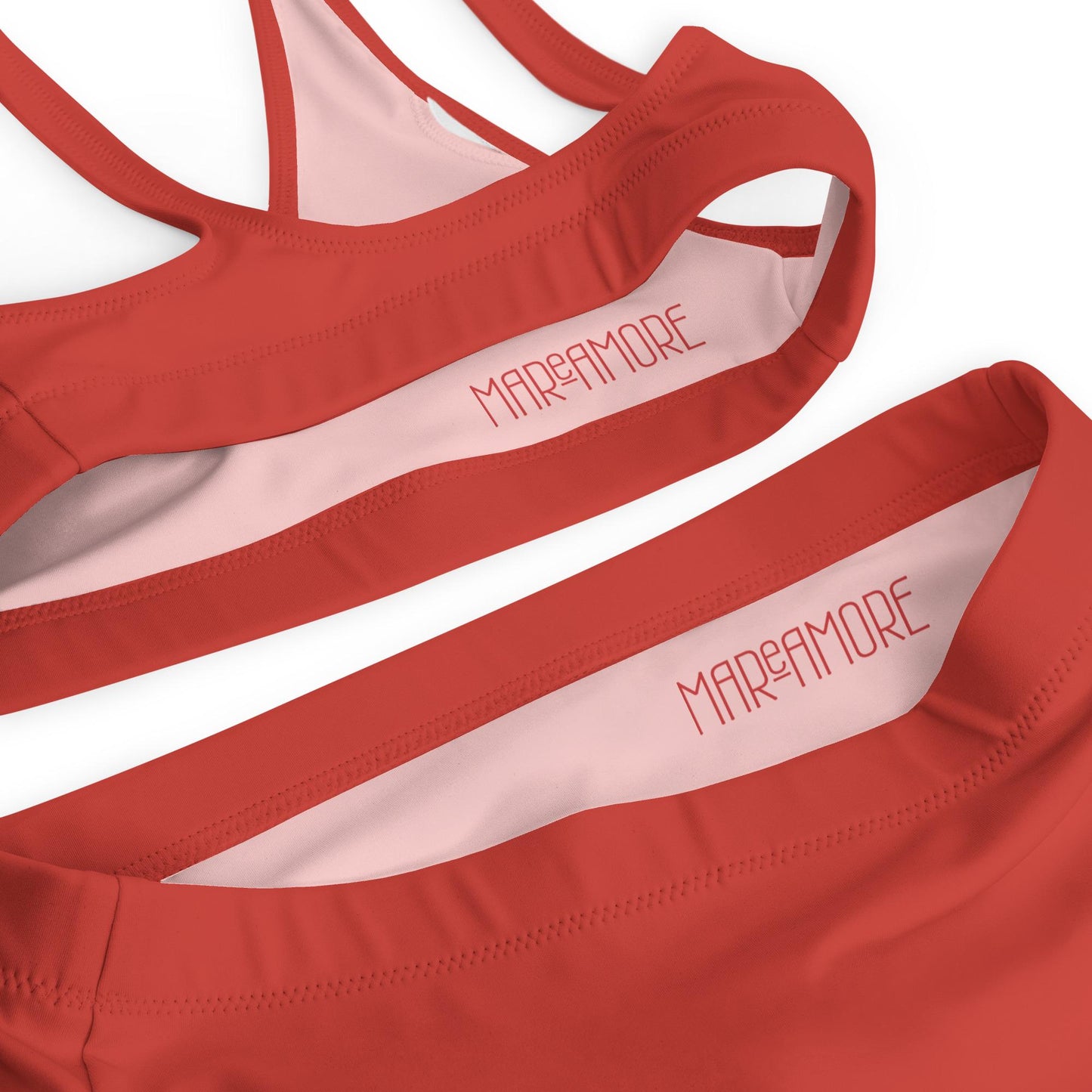 Strawberry Red High-Waisted Bikini Set