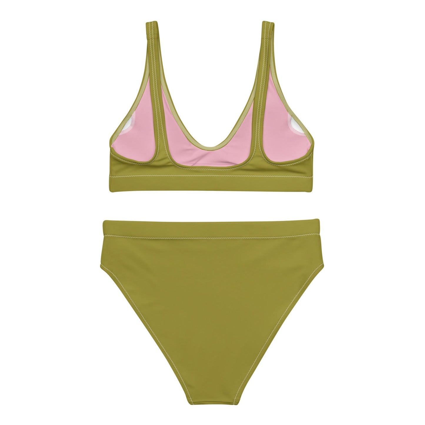 Olive Green High-Waisted Bikini Set