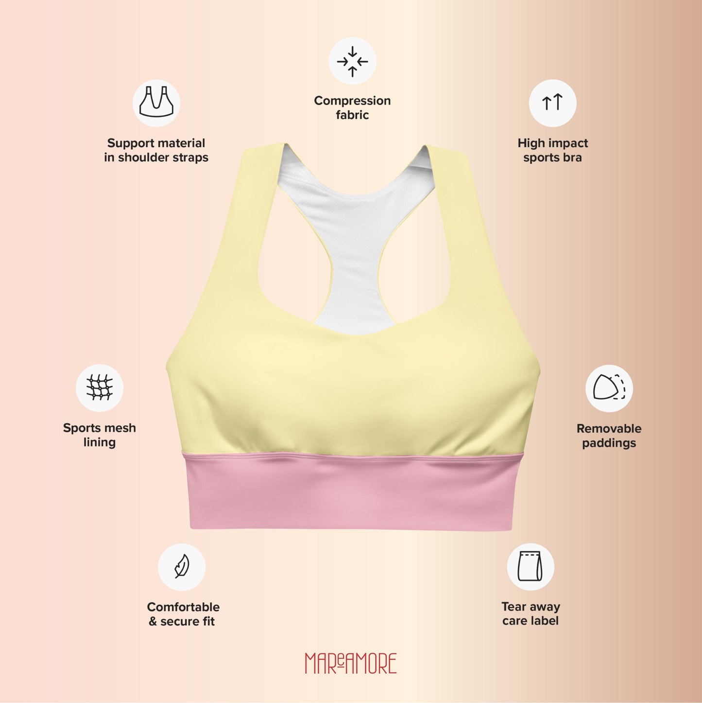 Light Yellow Sports Bra | High-Intensity Support