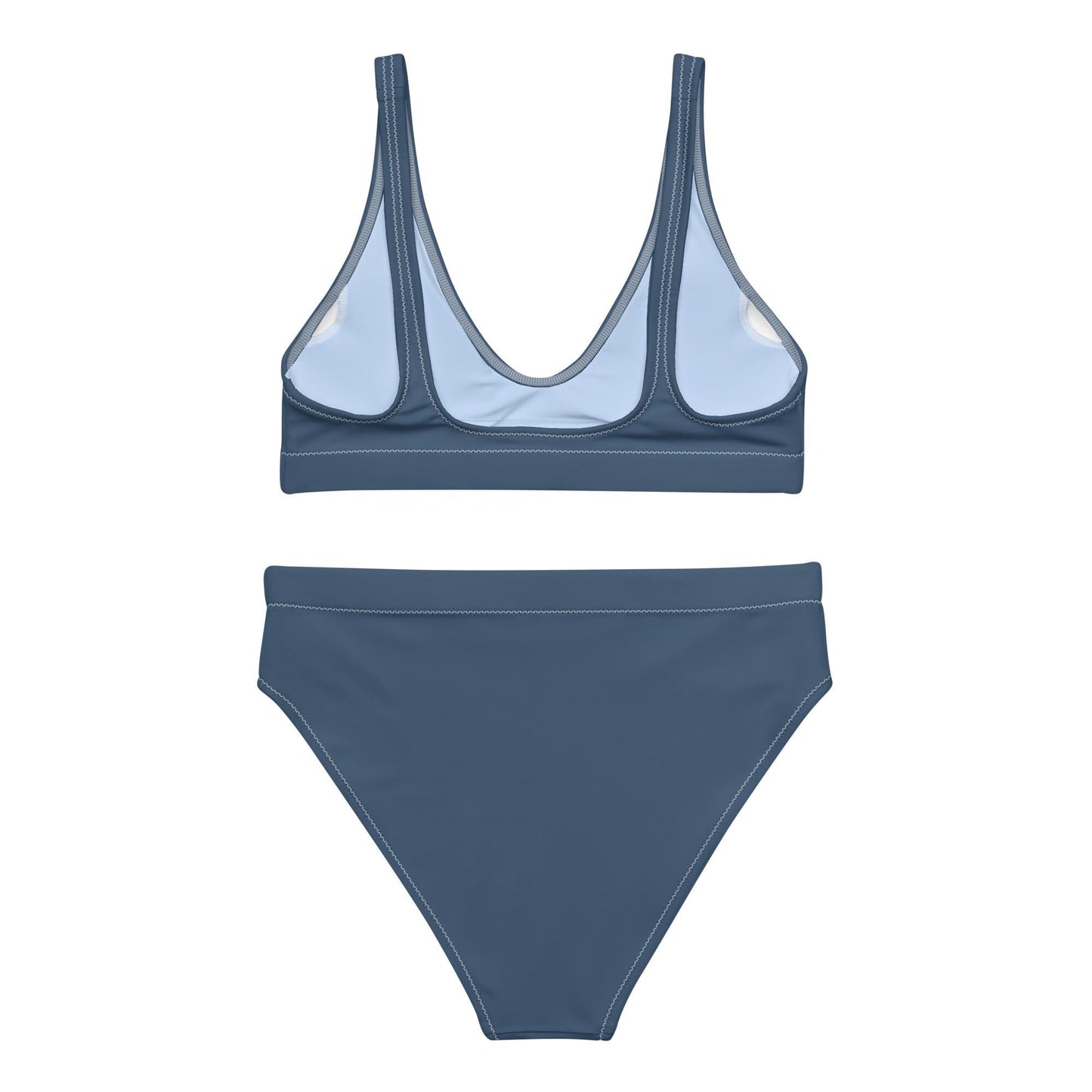 Navy Blue High-Waisted Bikini Set