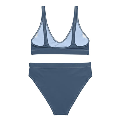 Navy Blue High-Waisted Bikini Set