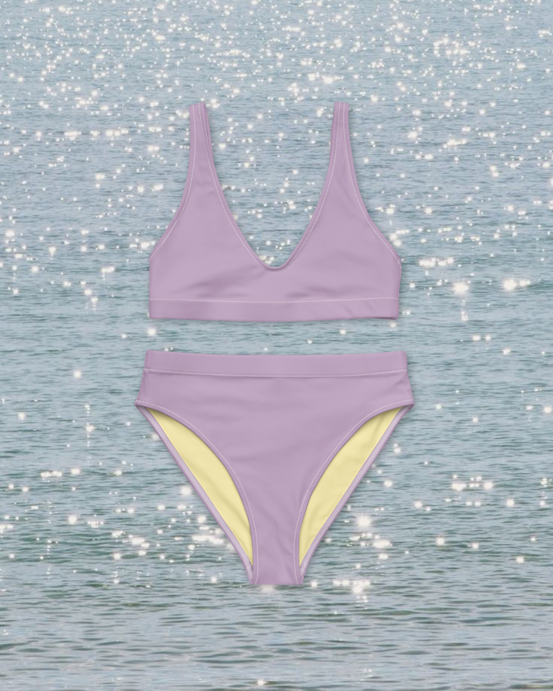 Violet High-Waisted Bikini Set