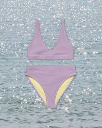 Violet High-Waisted Bikini Set