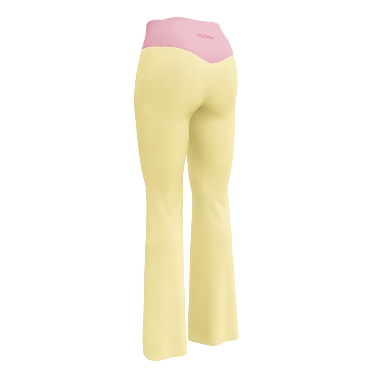Light Yellow High-Waisted Flare Leggings | Yoga Pants
