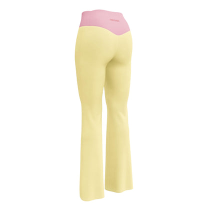 Light Yellow High-Waisted Flare Leggings | Yoga Pants