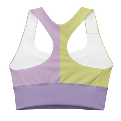 Violet & Lime Green Colour-Block Sports Bra