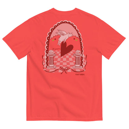 L'amore T-Shirt | Heart Embroidery | Paprika Red