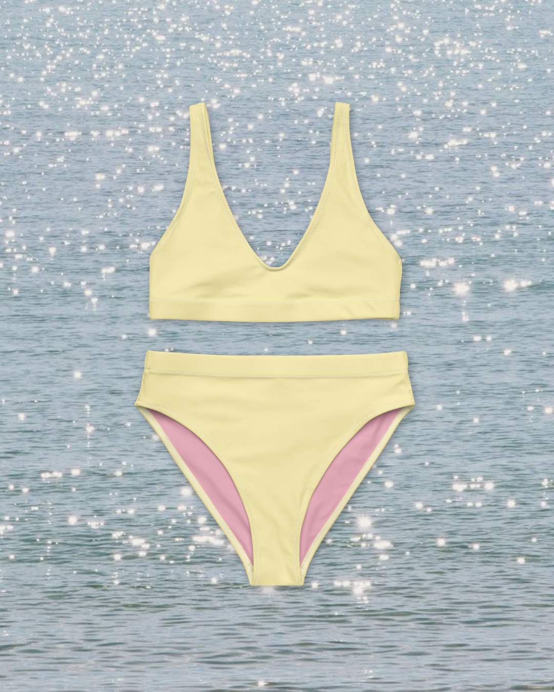 Butter Yellow High Waisted Bikini Set