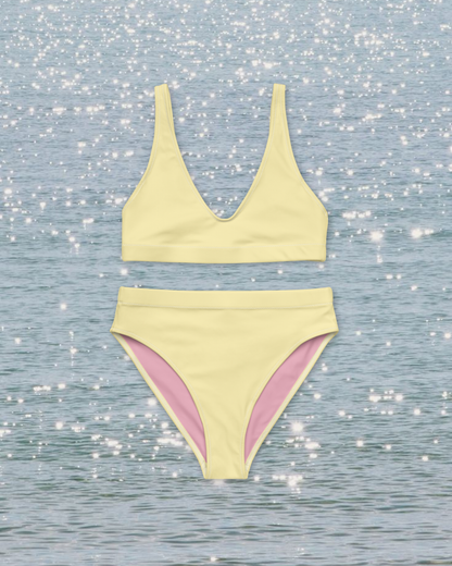 Butter Yellow High Waisted Bikini Set