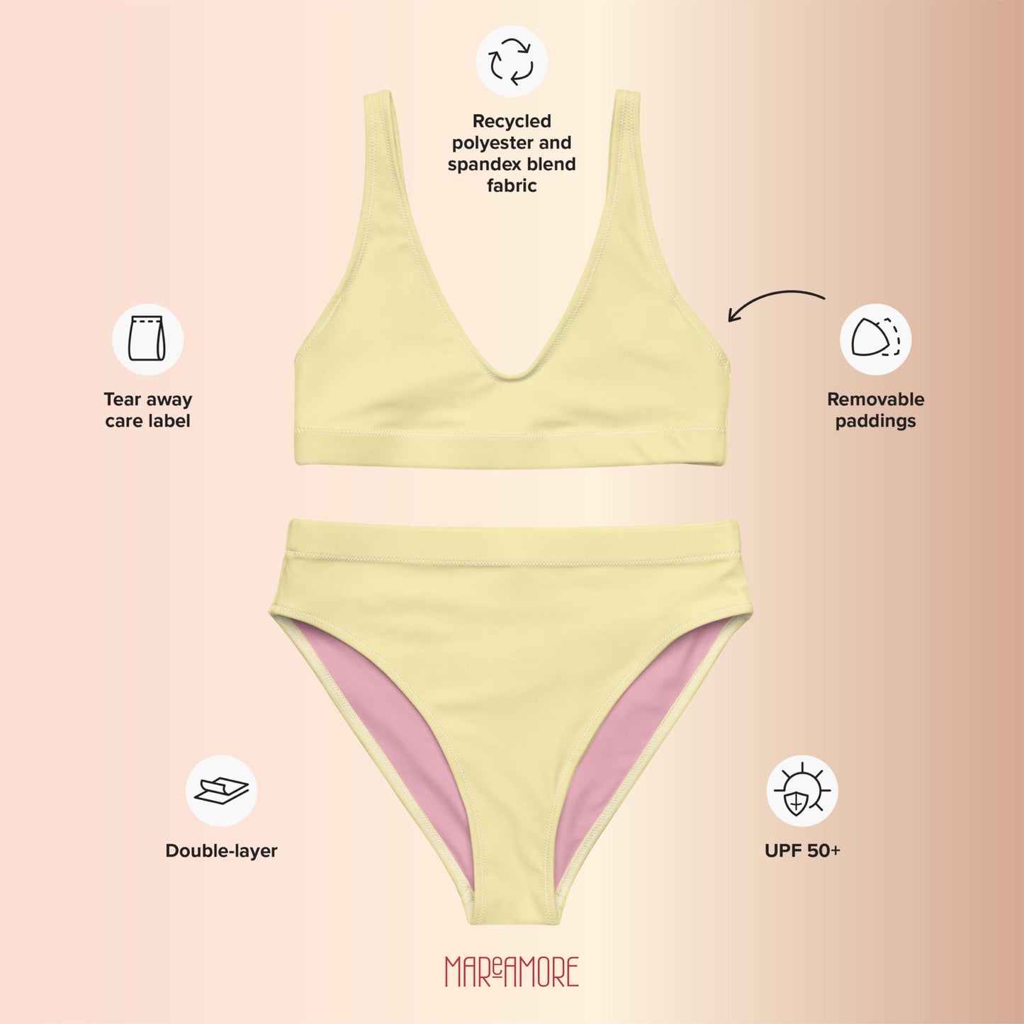 Butter Yellow High Waisted Bikini Set