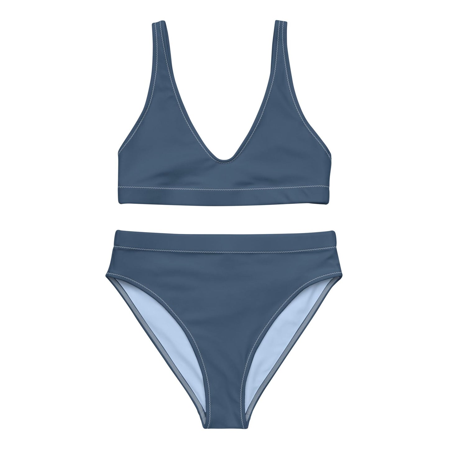 Navy Blue High-Waisted Bikini Set