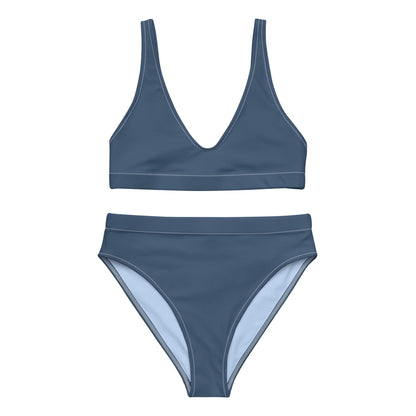 Navy Blue High-Waisted Bikini Set