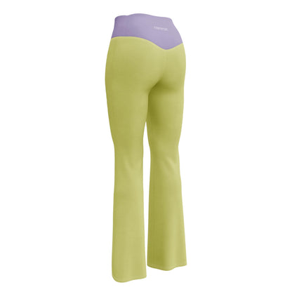 Lime Green High-Waisted Flare Leggings | Yoga Pants
