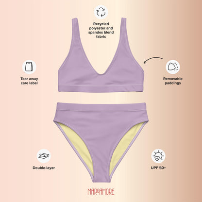 Violet High-Waisted Bikini Set