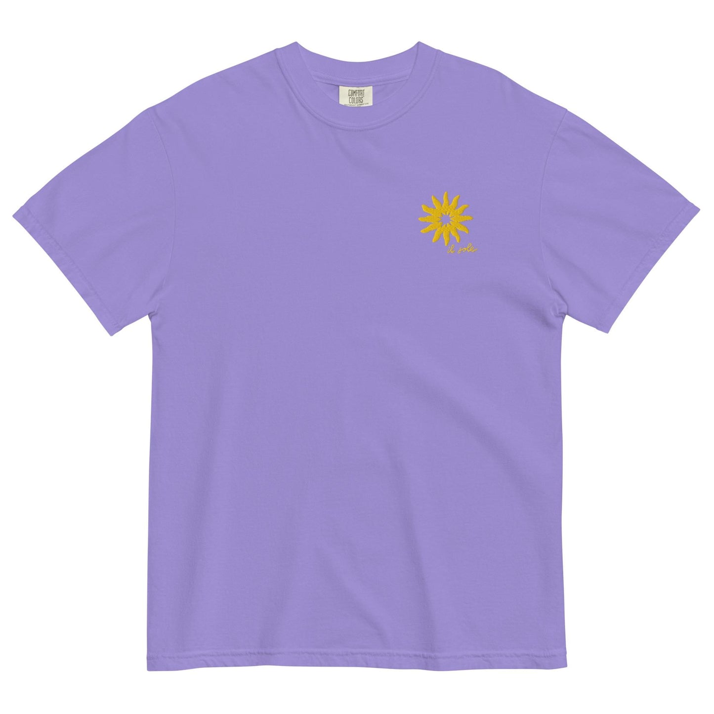 Mediterranean Art T-Shirt | Sun Embroidery | Violet