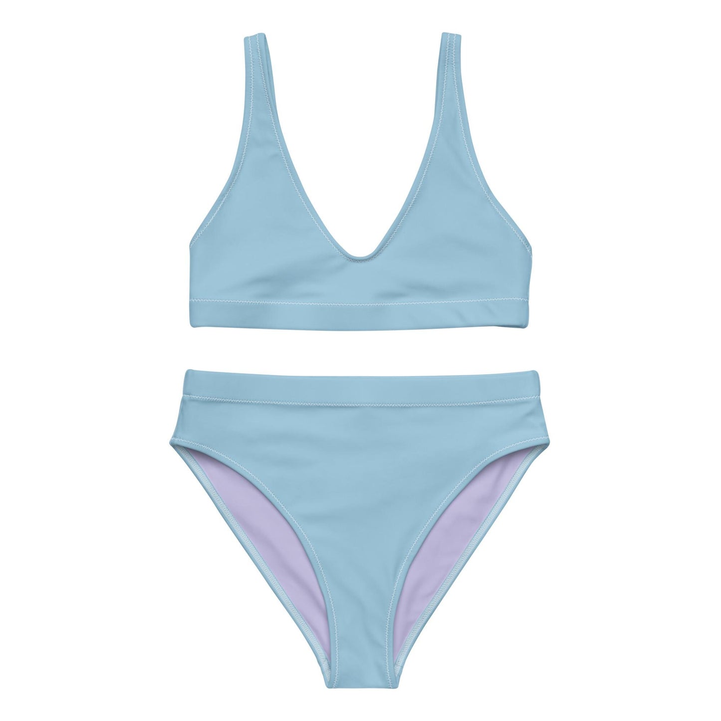 Sky Blue High-Waisted Bikini Set