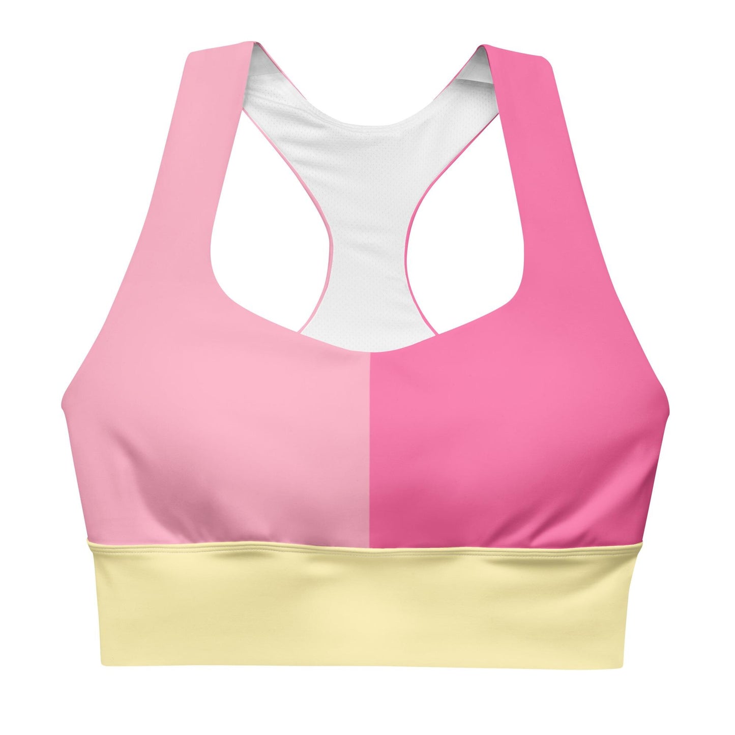 Fuchsia & Pink Colour-Block Sports Bra