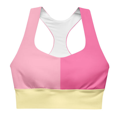 Fuchsia & Pink Colour-Block Sports Bra