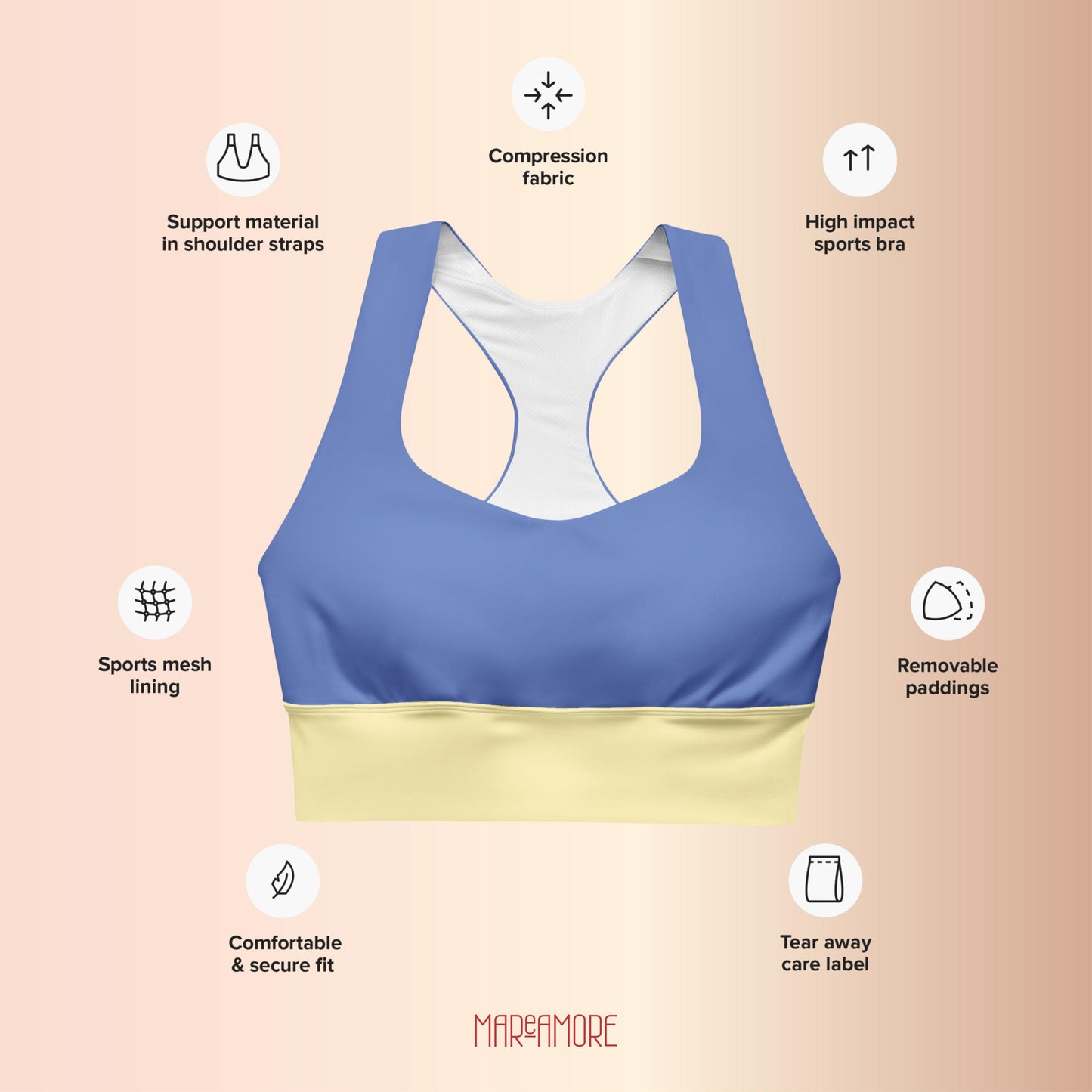 Marine Blue Sports Bra | High-Intensity Support