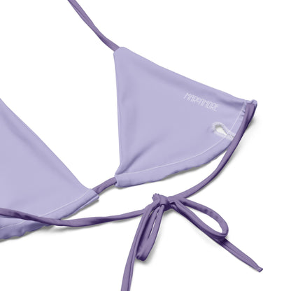 Lime Green Bikini Set with Purple Spaghetti Straps