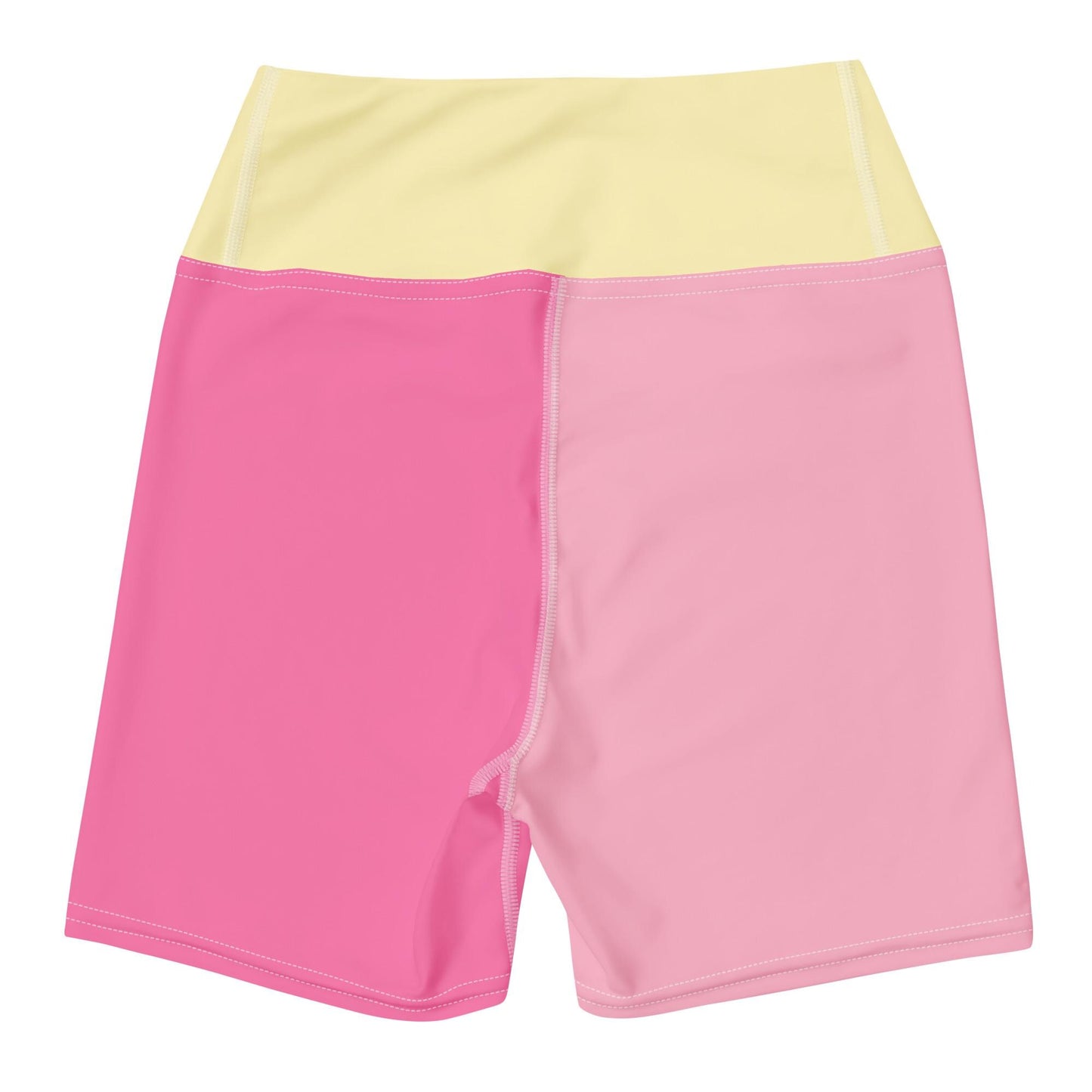 Fuchsia & Pink Colour-Block Yoga Shorts