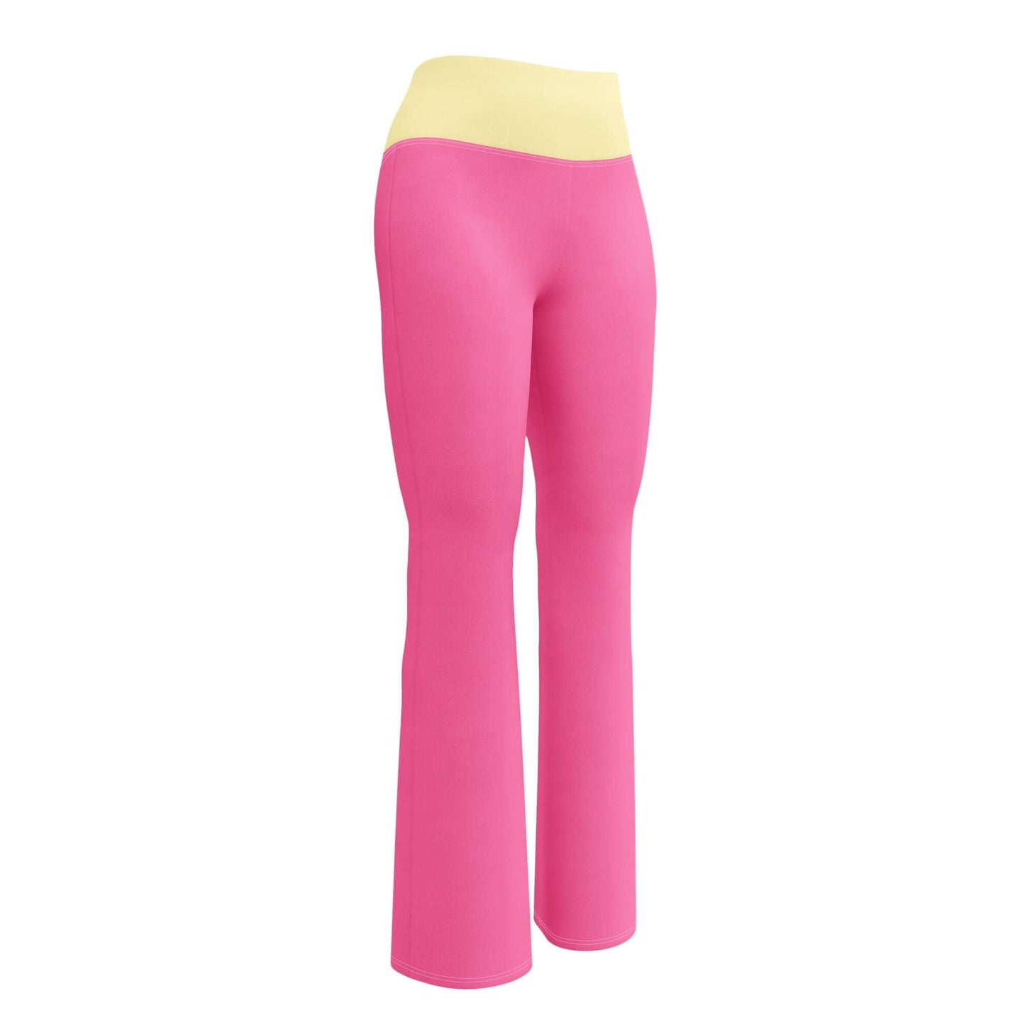 Fuchsia Pink High-Waisted Flare Leggings | Yoga Pants