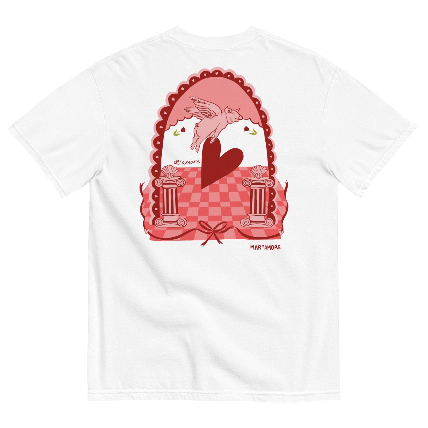 L'amore T-Shirt | Heart Embroidery | White