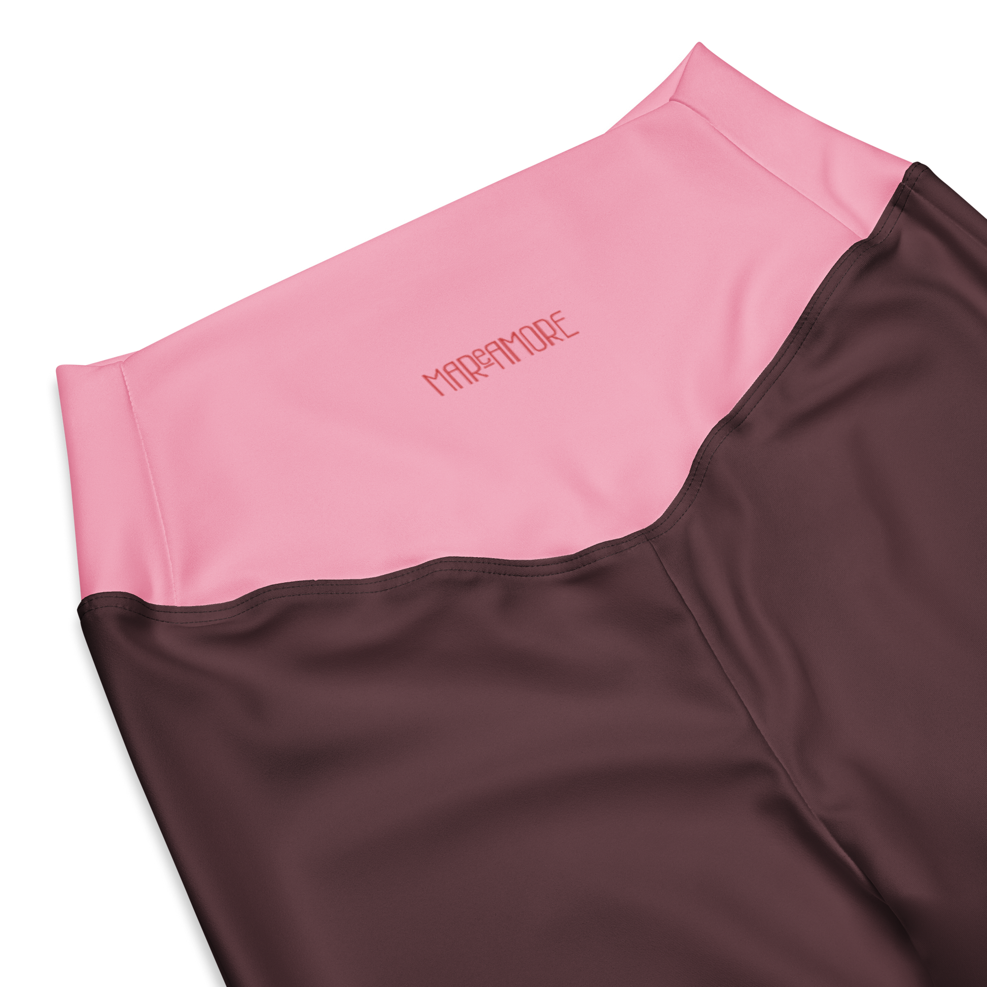 Pink and Brown flare legging with Mareamore logo detail