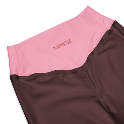 Pink and Brown flare legging with Mareamore logo detail