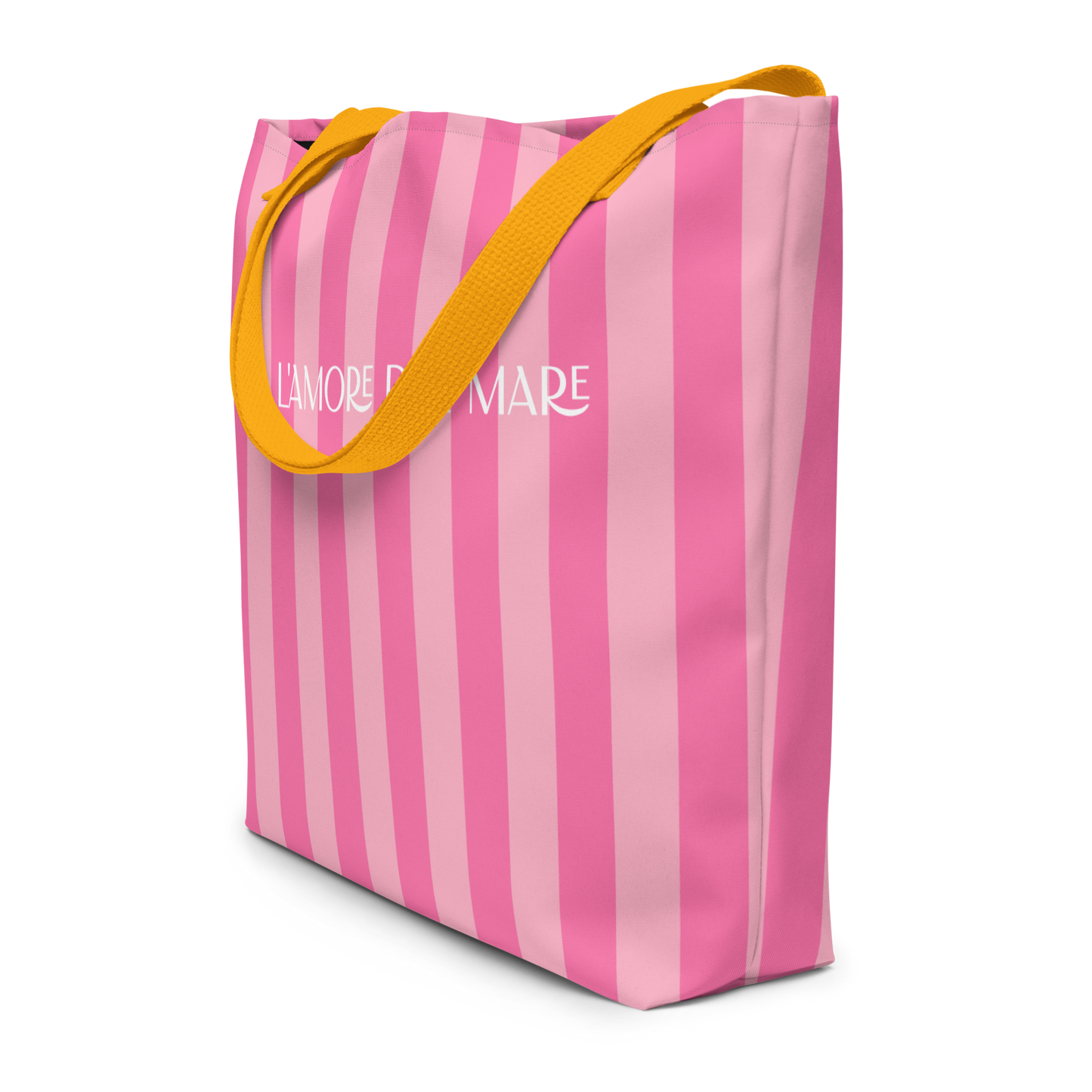 Fuchsia & Pink Striped Large Tote Bag