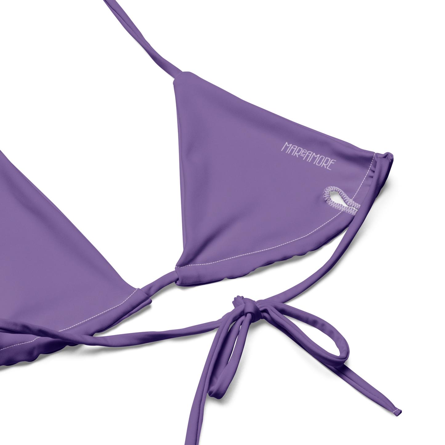 Violet & Green Bikini Set with Purple Spaghetti Straps