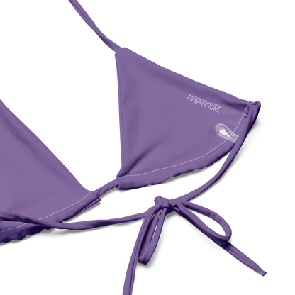 Violet & Green Bikini Set with Purple Spaghetti Straps