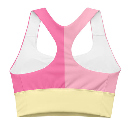 Fuchsia & Pink Colour-Block Sports Bra