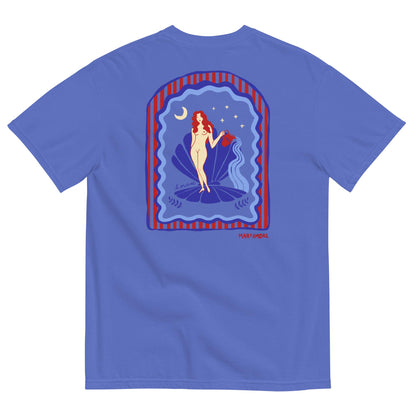 Aphrodite T-Shirt | Seashell Embroidery | Flo Blue
