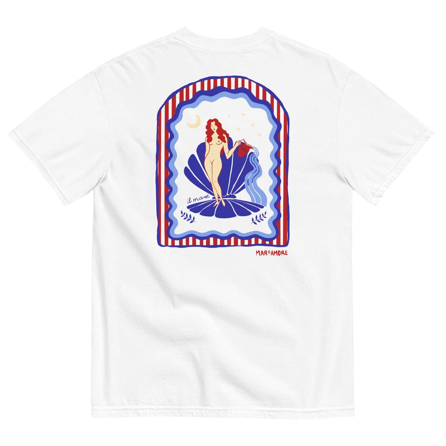 Aphrodite T-Shirt | Seashell Embroidery | White