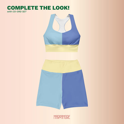 Marine & Blue Colour-Block Sports Bra