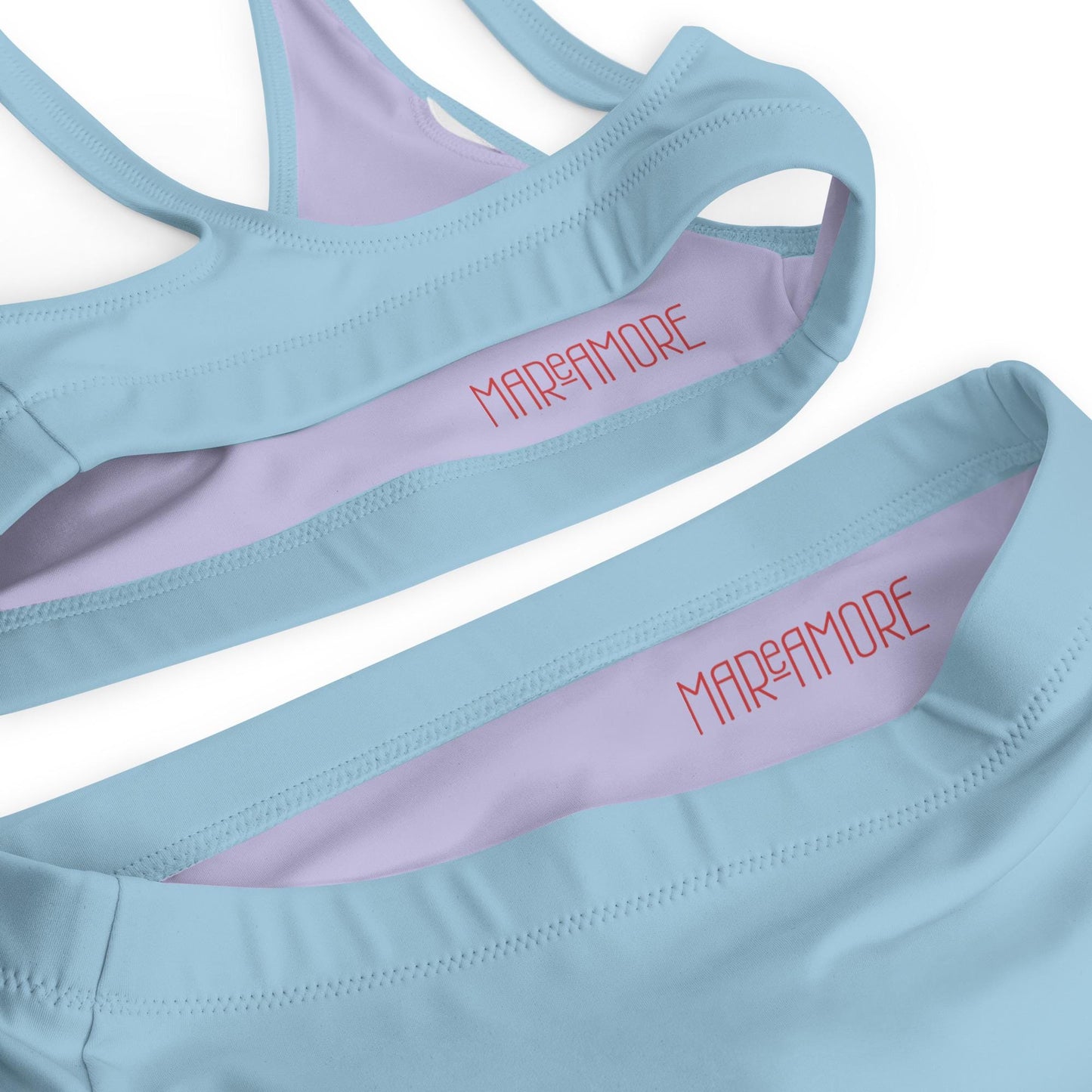 Sky Blue High-Waisted Bikini Set